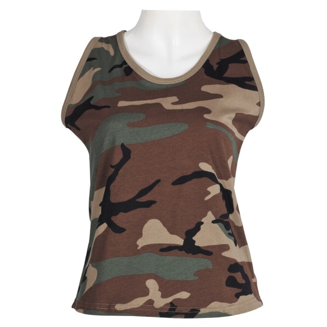 US-Tank Top T-shirt woodland, Damenshirt Outdoor, damenshirt woodland, Outdoor-Bekleidung Damen, Freizeitbekleidung Damen woodland