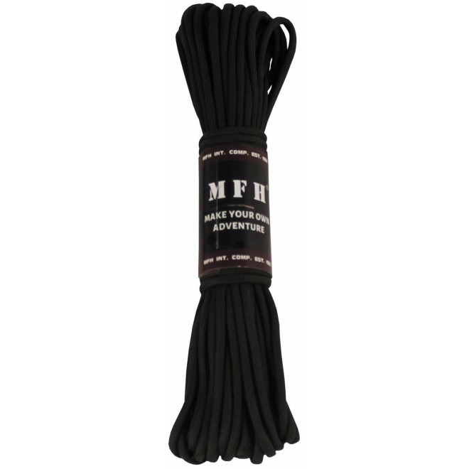 Paracord, Fallschirmleine,Seil schwarz,15m,commandoseil,campingzubehör,survivalbedarf,klettern,wandern,outdoorausrüstung