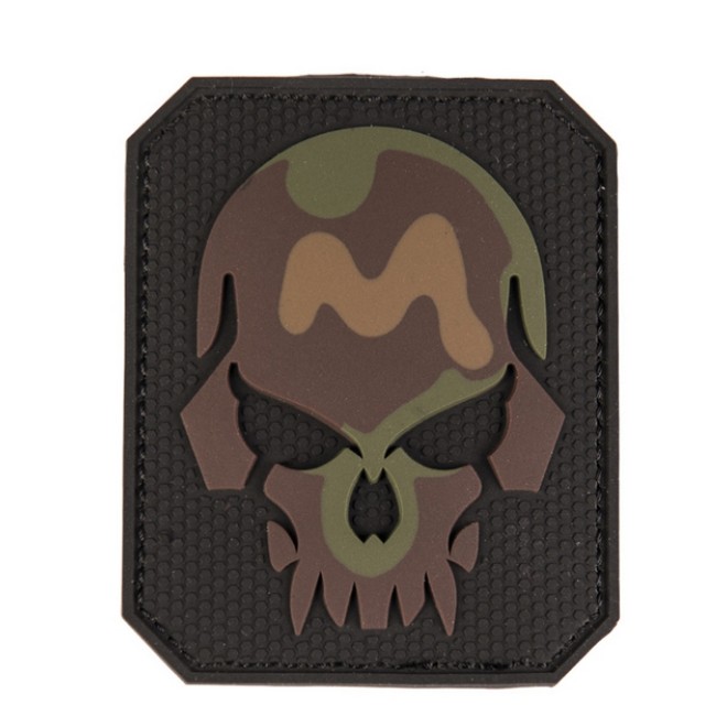 Totenkopf Patch flecktarn, Patch SKULL mit Klett, PVC 3D patch Bundeswehr