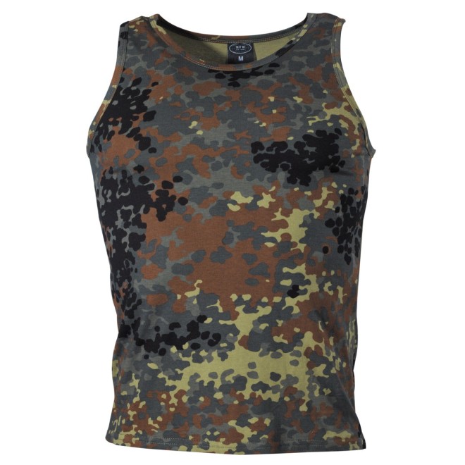 US-Tank Top T-shirt flecktarn, Damenshirt Outdoor, damenshirt oliv, Outdoor-Bekleidung Damen, Freizeitbekleidung Damen woodland