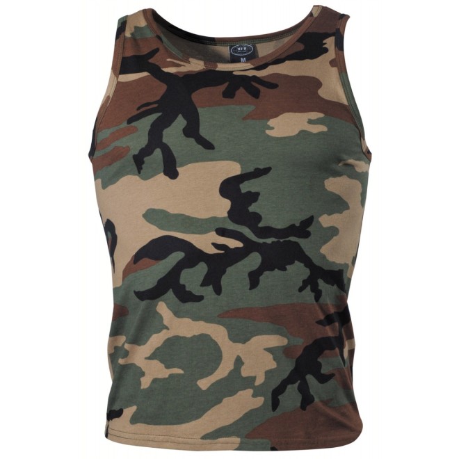 US-Tank Top T-shirt woodland, Damenshirt Outdoor, damenshirt oliv, Outdoor-Bekleidung Damen, Freizeitbekleidung Damen woodland