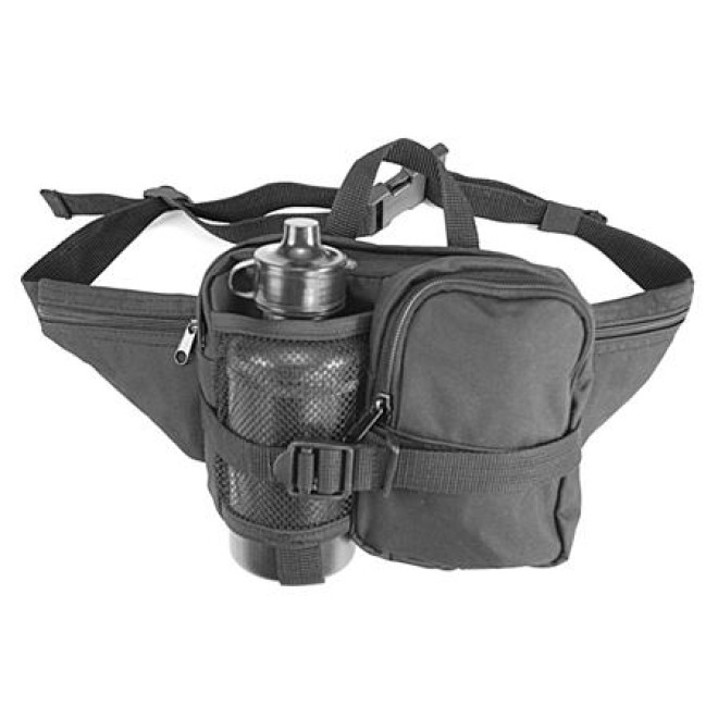 Hüfttasche mit Trinkflasche schwarz, outdoor transport, Bundeswehr Tasche