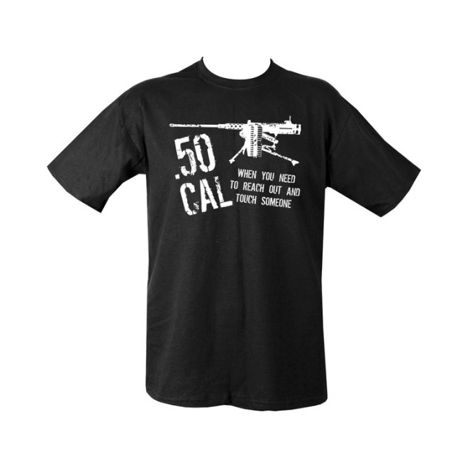 Sniper-T-Shirt schwarz, .50 cal ,T-Shirt Army Spruch, Sprueche-T-Shirt cool schwarz