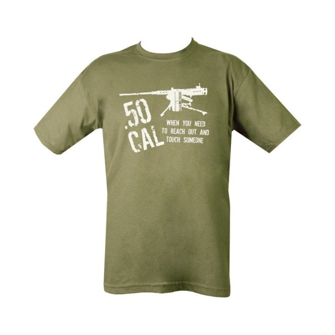Sniper-T-Shirt oliv, .50 cal ,T-Shirt Army Spruch, Sprueche-T-Shirt cool oliv