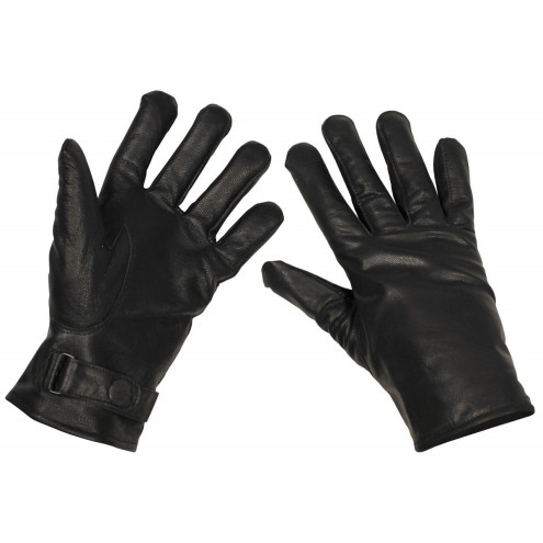 BW Lederhandschuhe, gefüttert, schwarz