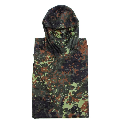 BW Poncho, Rip Stop, Mod., flecktarn, Gr. 144 x 223 cm