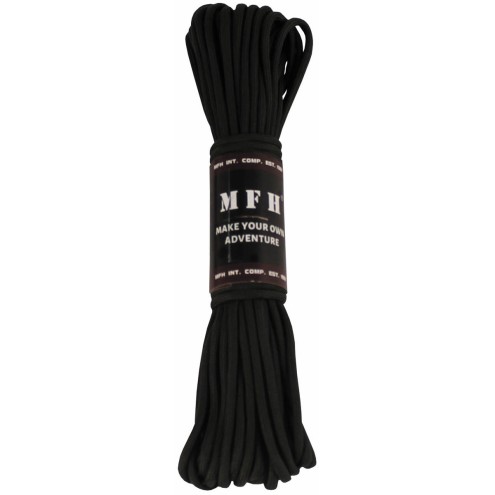 Paracord, Fallschirmleine schwarz 50 FT ca.15,24m