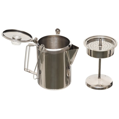 Kaffeekanne, mit Perkolator Edelstahl, (9 Tassen)