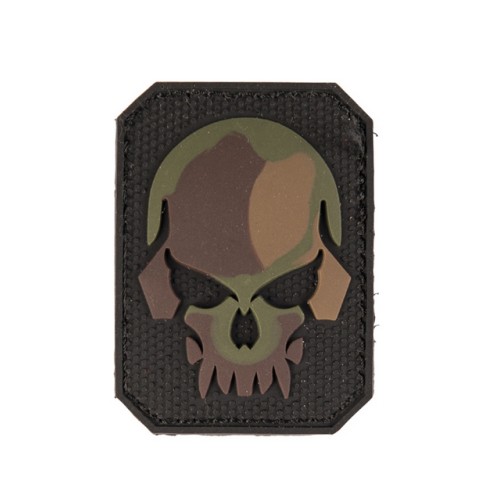 Patch Totenkopf tarnfarben 3,5x6cm, 3D PVC mit Klett, klein