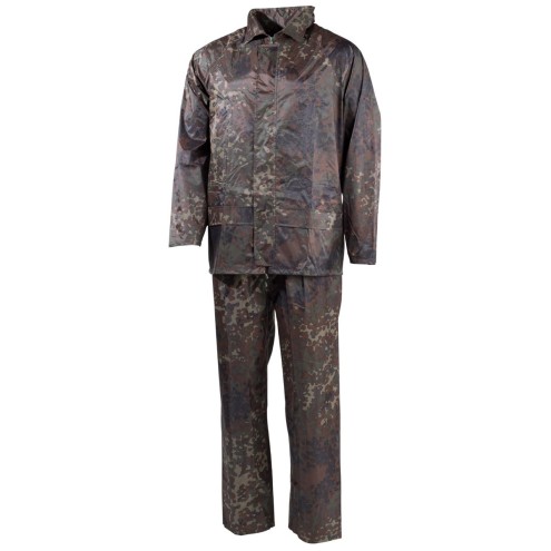 Regenanzug, Polyester, flecktarn