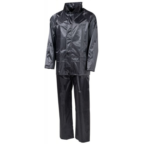 Regenanzug, Polyester, schwarz