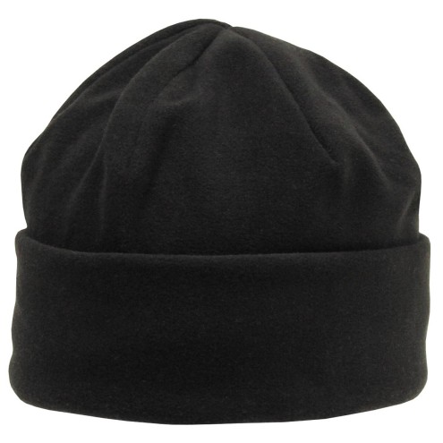 Rollmütze, Fleece, schwarz mit Thinsulatefütterung