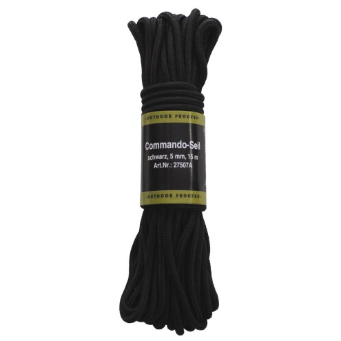 Seil, schwarz, 5 mm, 15 Meter