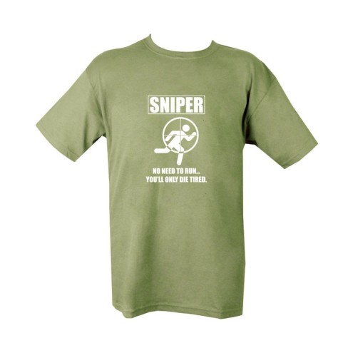 T-Shirt SNIPER oliv -DIE TIRED