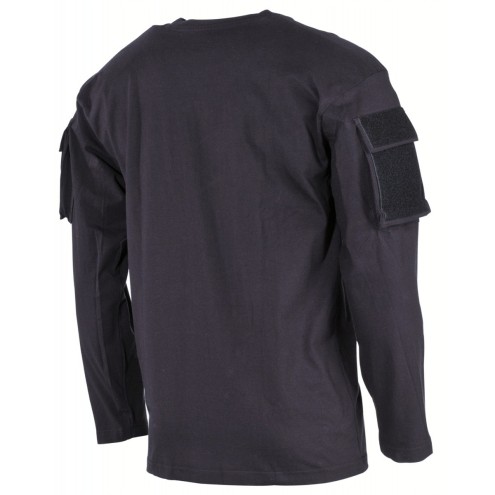 US Shirt langarm mit Ärmeltaschen schwarz