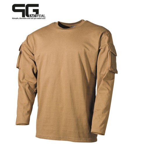 US Shirt langarm mit Ärmeltaschen coyote