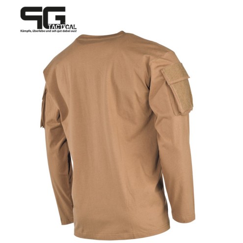 US Shirt langarm mit Ärmeltaschen coyote