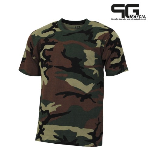 US T-Shirt, Streetstyle, woodland, 140-145 g/m²