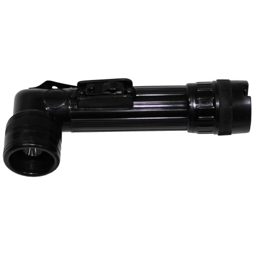 US Winkeltaschenlampe, mittel, schwarz mit Schutzbacken 4LED
