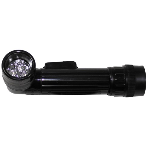 US Winkeltaschenlampe, mittel, schwarz mit Schutzbacken 4LED
