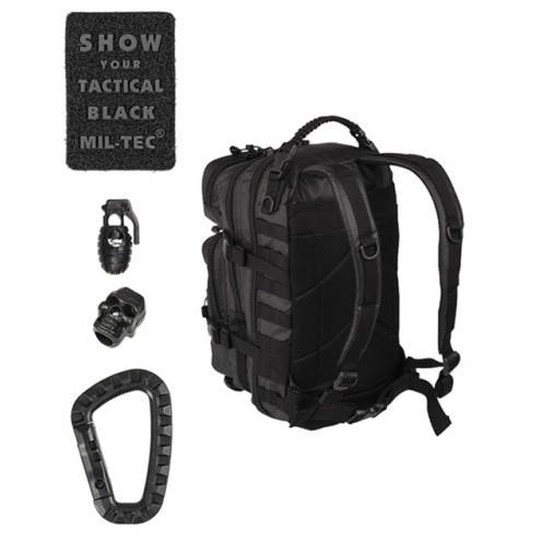 US Rucksack Assault Pack Small 20L, TACTICAL BLACK – TWO STRAP