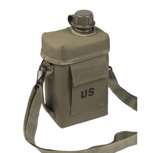 US Trinkflasche PATROL CANTEEN, 2 Liter, mit Hülle und Gurt oliv