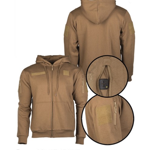 Tactical Kapuzenjacke COYOTE mit Klett für Patches