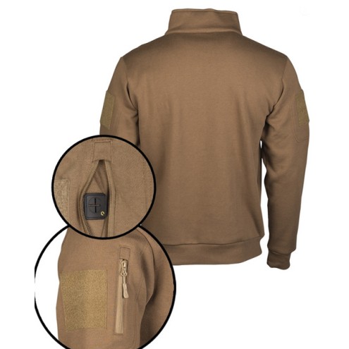 Tactical Sweatshirt mit Zipper DARK COYOTE