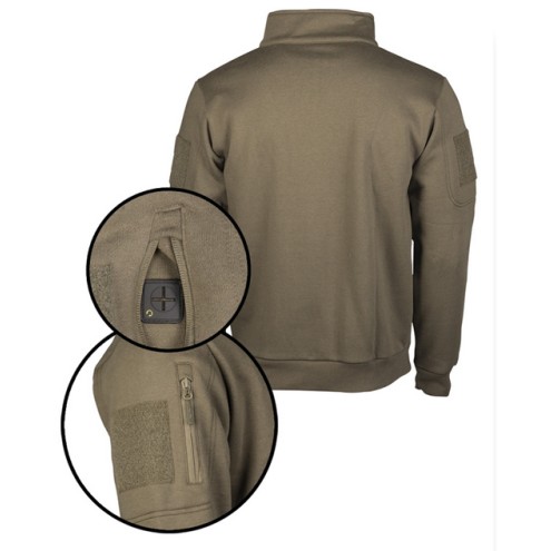 Tactical Sweatshirt mit Zipper RANGER GREEN