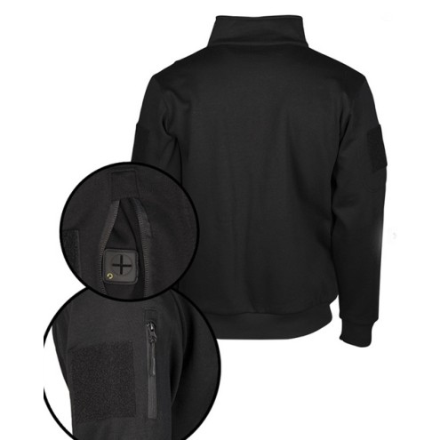 Tactical Sweatshirt mit Zipper SCHWARZ