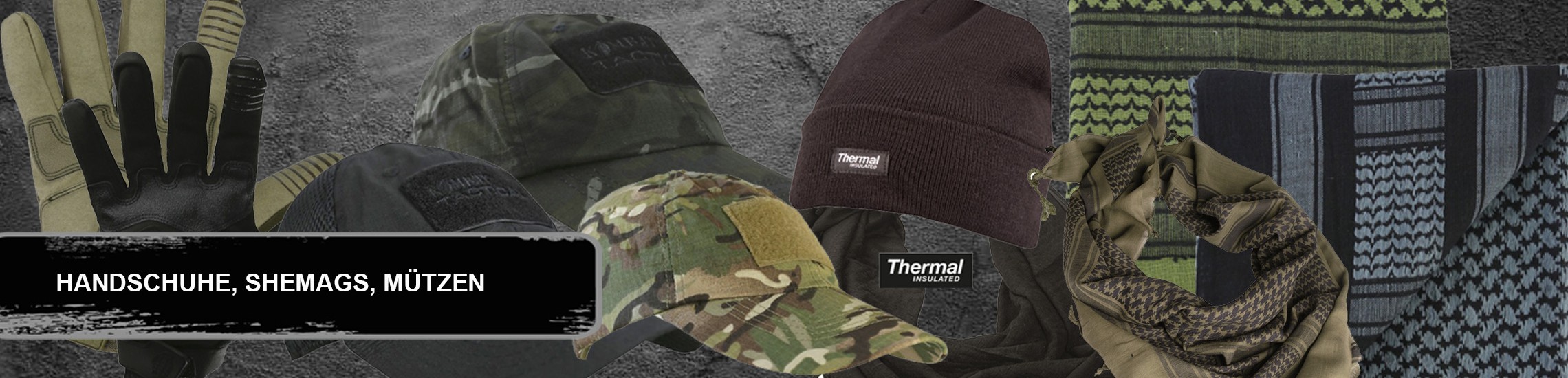 Shemags olivgrün, Bascaps, Ourdoormützen, Outdoor-Handschuhe, miliär, army, dark camo, woodland 